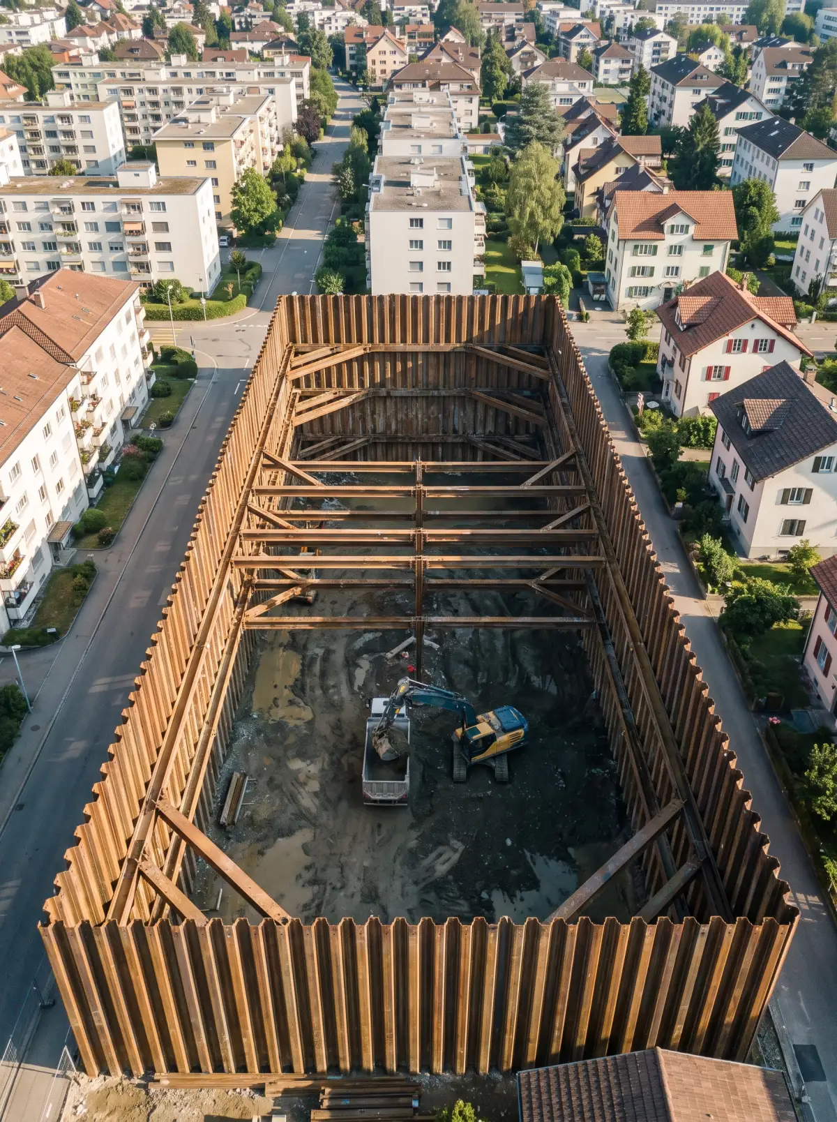 Baugrubenaushub — Bau & Tiefbau durch Swiss Group Constructions